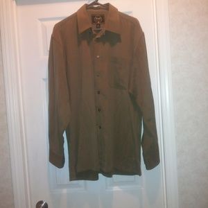 Fonte Luxury @Ease Green Washed Silk Mens Shirt M